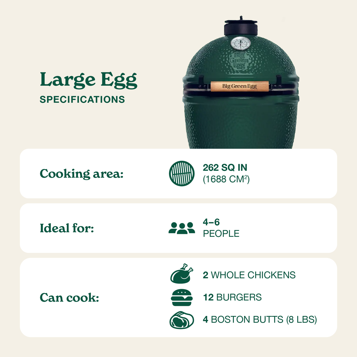 Large Big Green Egg in a Corner Modular Package