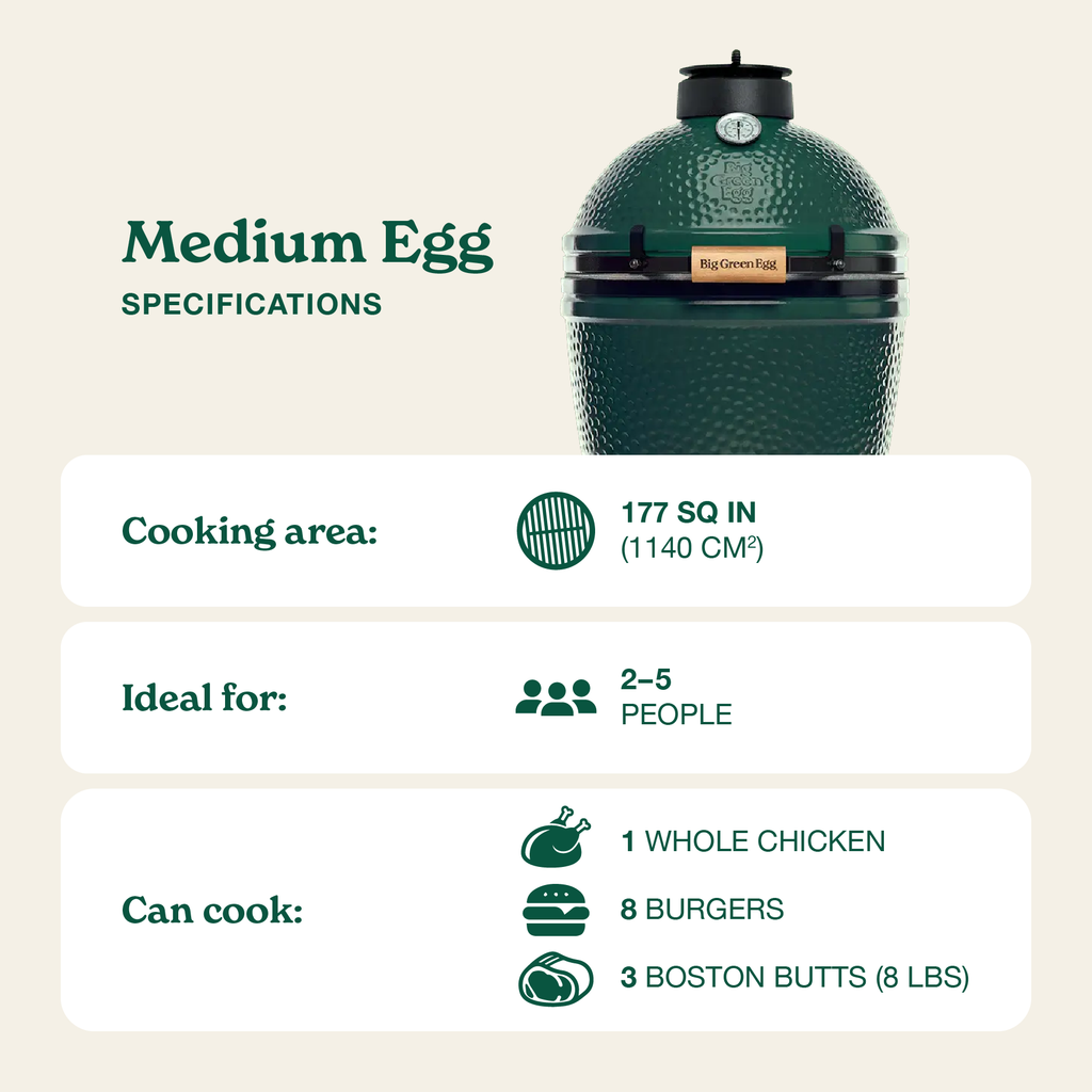 Medium Big Green Egg in an intEGGrated Nest+Handler Package