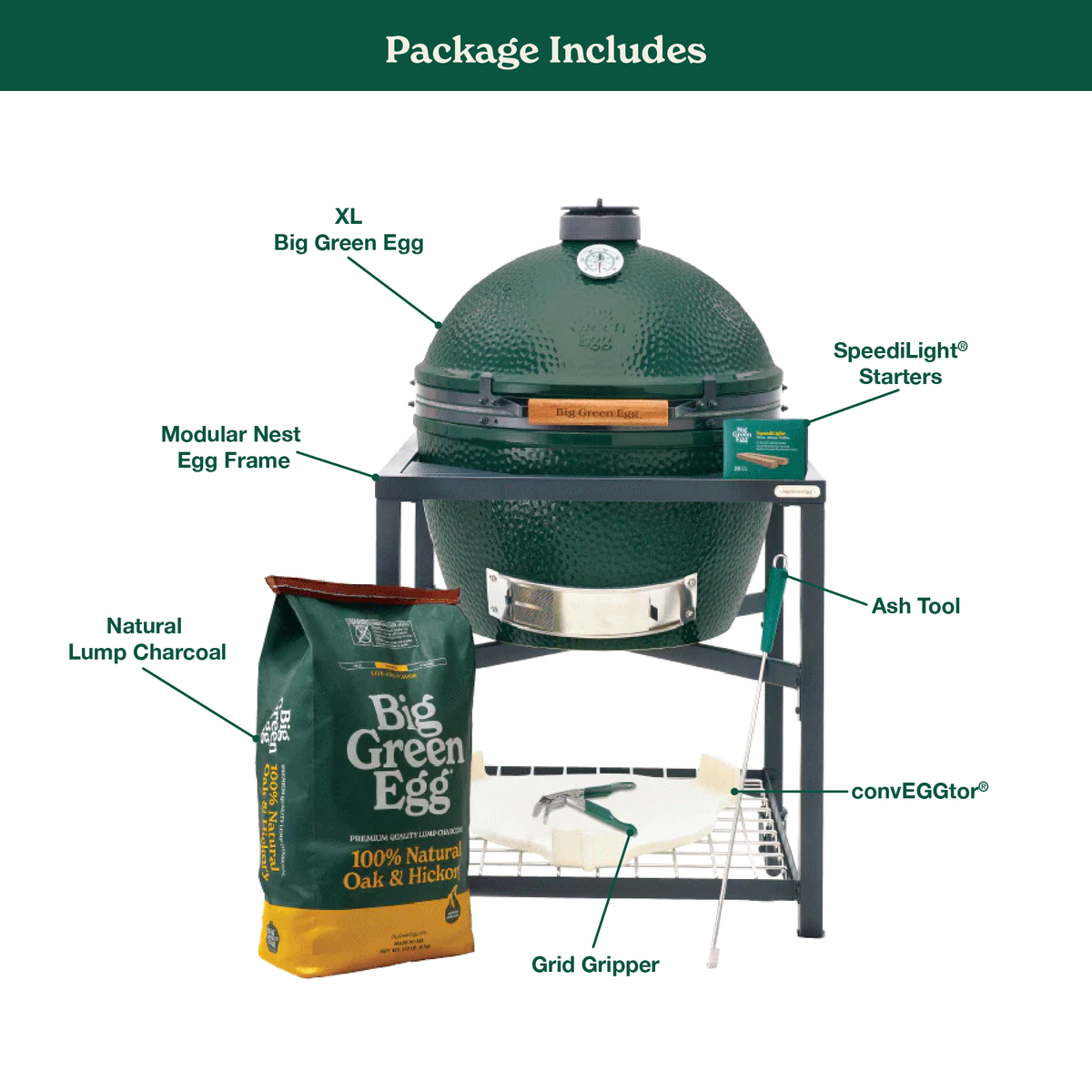 XL Big Green Egg in Modular Nest Package