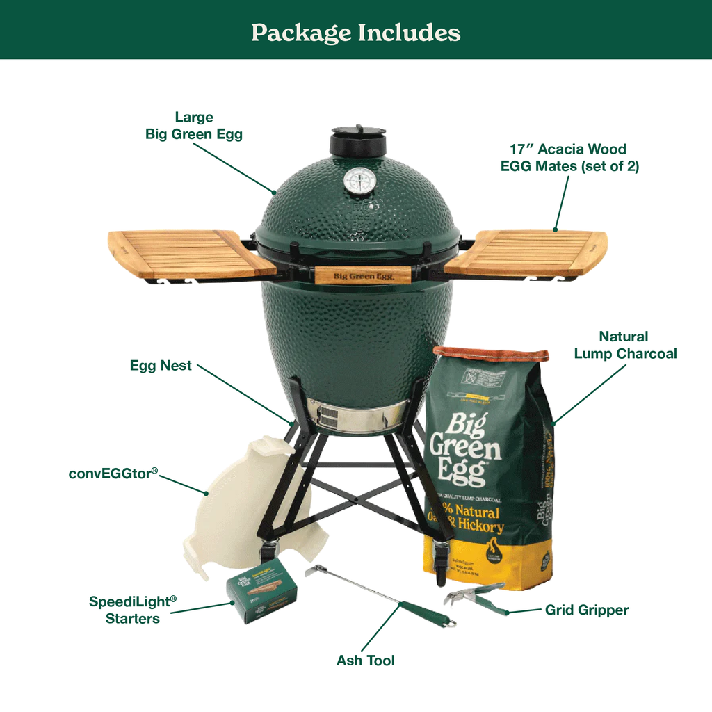 Large Big Green Egg in a Nest with Acacia Mates Package