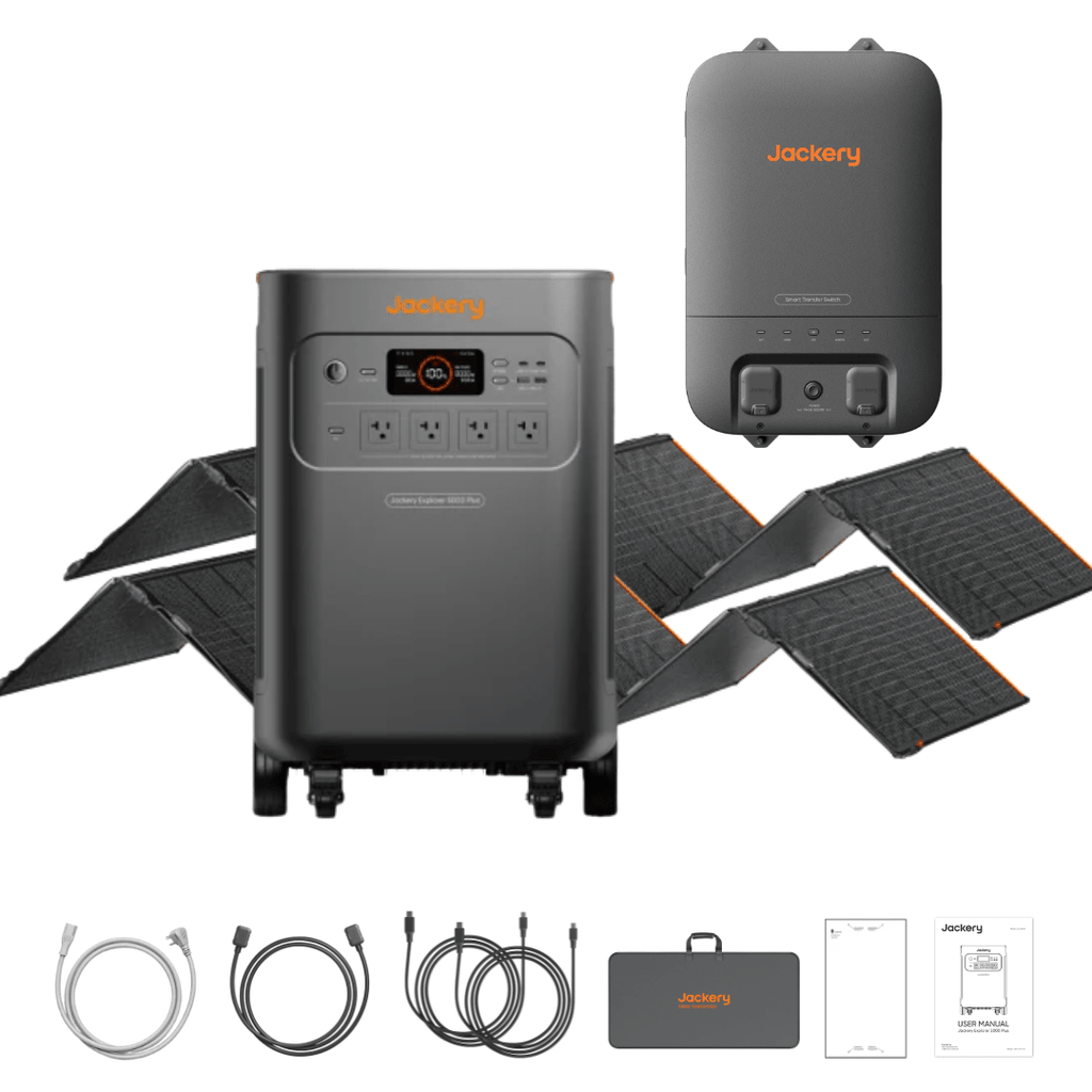 Jackery Explorer 5000 Plus Solar Generator + 2 x SolarSaga 500 X + Smart Transfer Switch