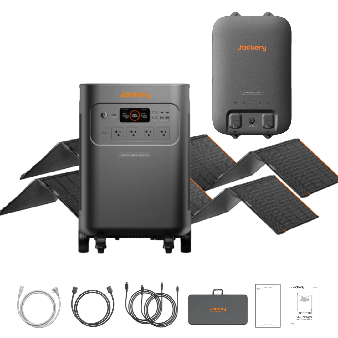 Jackery Explorer 5000 Plus Solar Generator + 2 x SolarSaga 500 X + Smart Transfer Switch