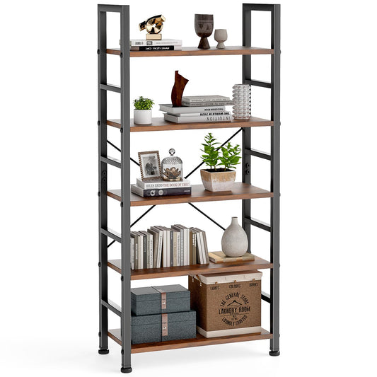 5-Tier Bookshelf – Tall Display Shelf for Living Room or Office