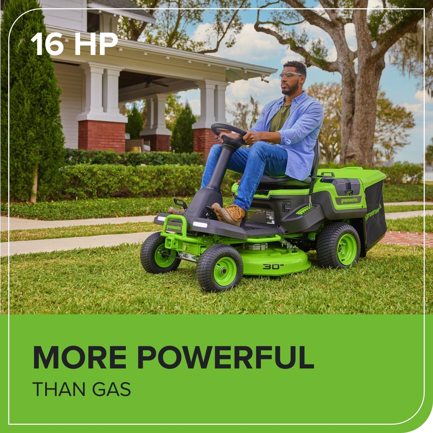60V 30″ CrossoverT Riding Lawn Tractor with (4) 8.0 Ah Batteries and 600-Watt Charger