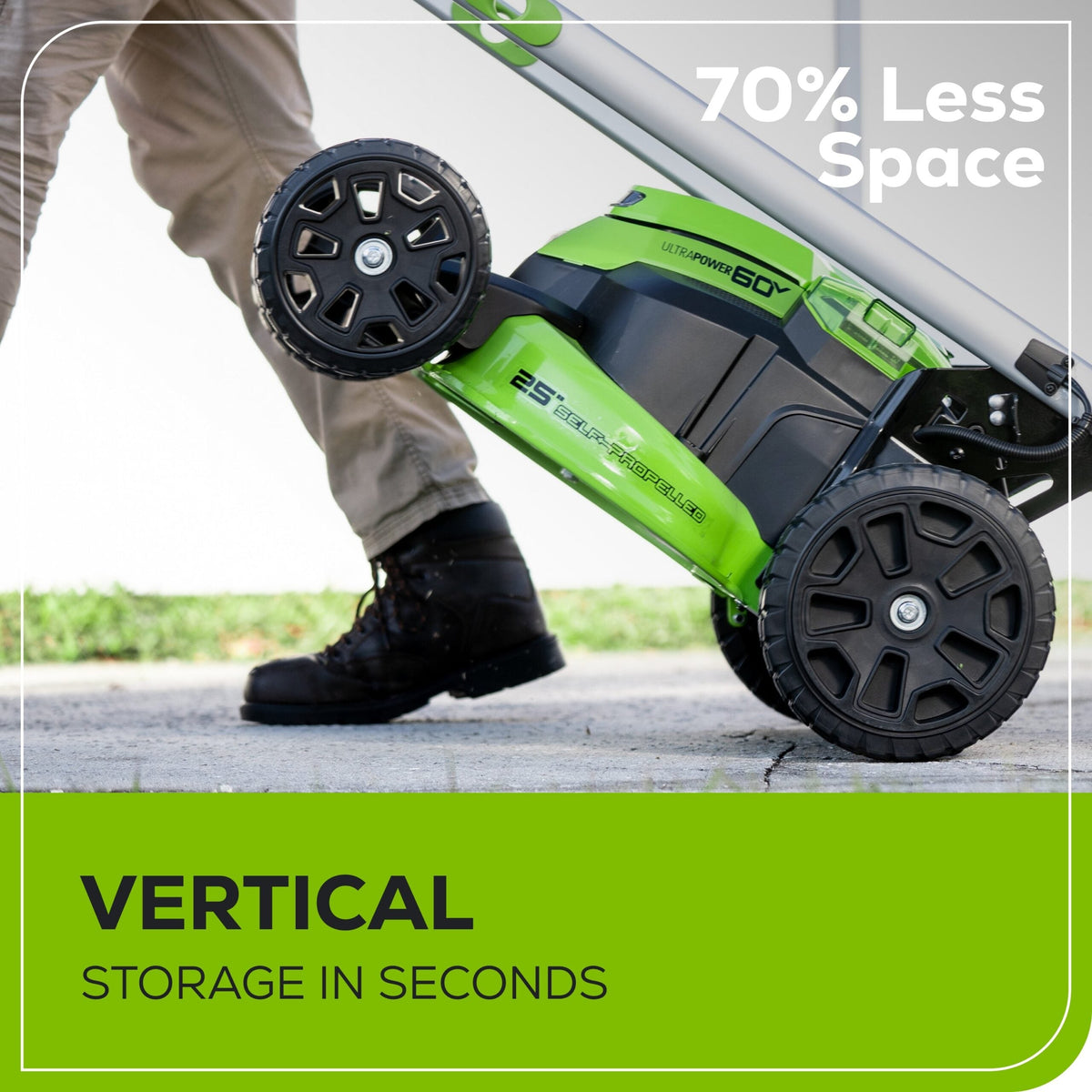 60V 25″ Cordless Battery Dual Blade Self-Propelled Lawn Mower w/ Two (2) 4.0Ah Batteries & Dual-Port Charger