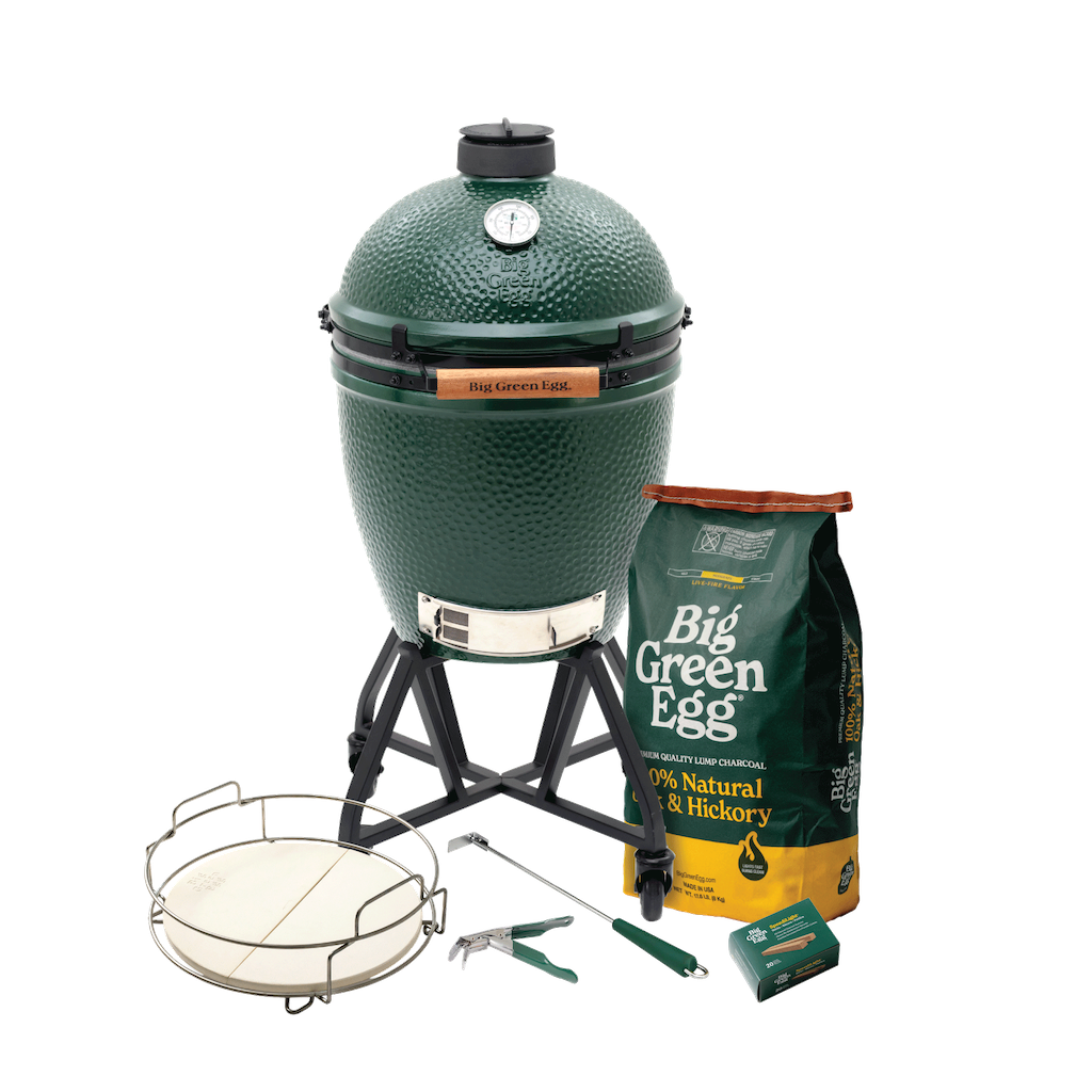 EGGtoberfest Demo Large Big Green Egg in an intEGGrated Nest+Handler Package