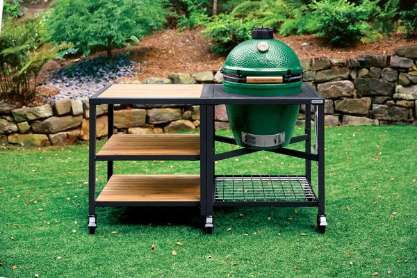 Large Big Green Egg in Modular Nest with Expansion and 3 Acacia Inserts Package