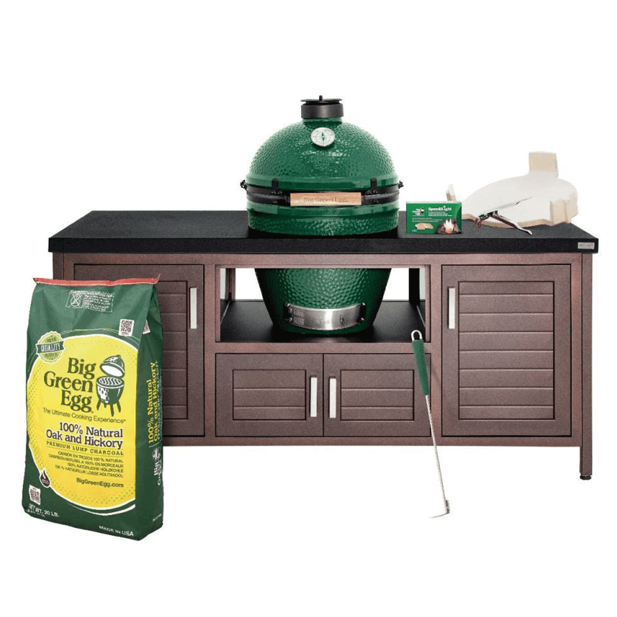 Large Big Green Egg in 69-inch Modern Farmhouse Table Package