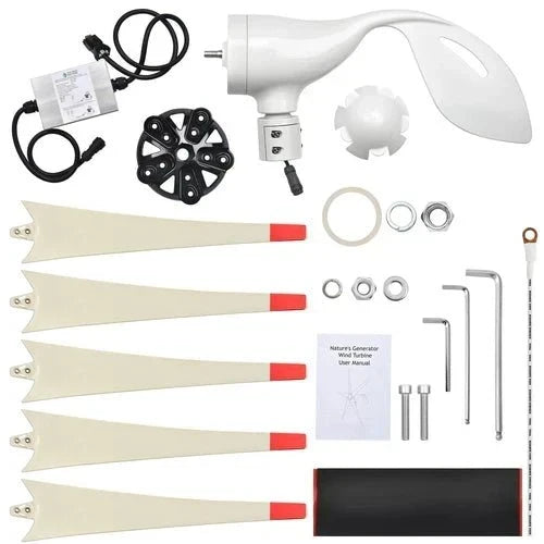 Natures Generator Lithium 3600 With Power Pod + 4 x 410W Monocrystalline Solar Panel + Wind Turbine