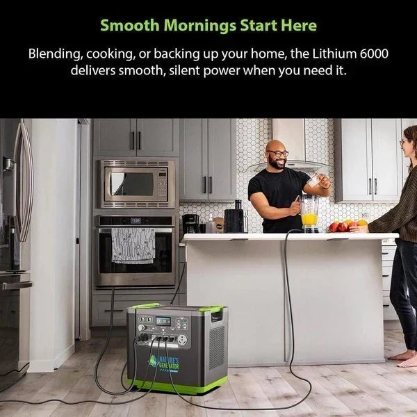 Natures Generator Lithium 6000 Solar Generator With Solar Panels
