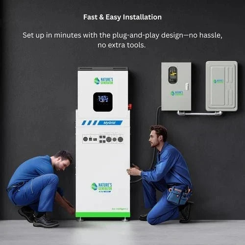 Natures Generator MyGrid 10K Solar Generator With 4 x 410W Rigid Solar Panels + 50A Automatic Transfer Switch