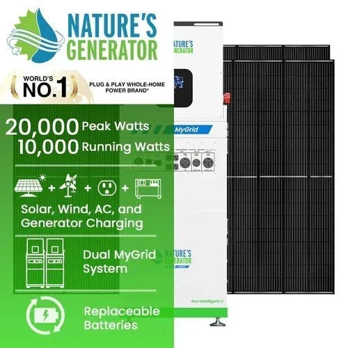 Natures Generator MyGrid 10K With Solar Battery + 8 x 410W Rigid Solar Panel